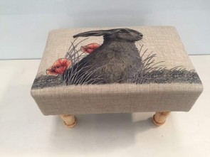 RABBIT & FLOWERS FOOTSTOOL 40CMX25CMX25CM