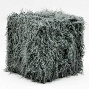 38CM DARK GREY FLUFFY FOOTSTOOLS