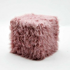 38CM PINK FLUFFY FOOTSTOOLS
