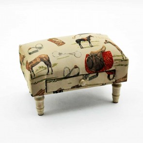 EQUESTRIAN FOOTSTOOL WITH DRAWER
