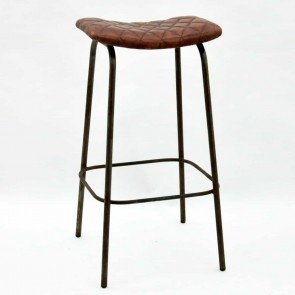76x40x30cmTAN DIAMOND LEATHER BAR STOOL