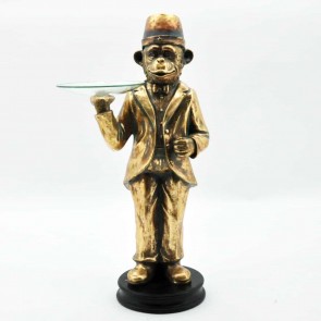 SILVER MONKEY WAITER 85cm