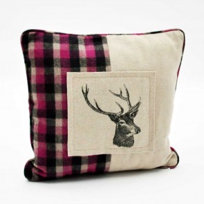 45cm X 45cm OFF WHITE STAGS HEAD CUSHION