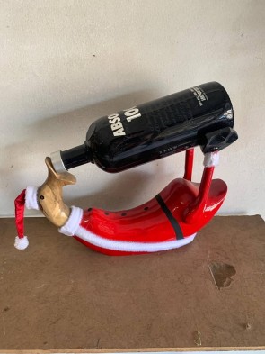 45cm SANTA CLAUS BOTTLE HOLDER DUCK