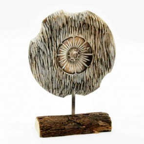 LGE WOODEN FLOWER ON STAND 28cm D
