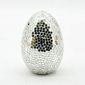 40CM SILVER MOSAIC EGG