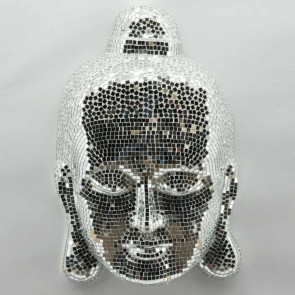 50CM SILVER MOSAIC HANGING BUDDHA FACE