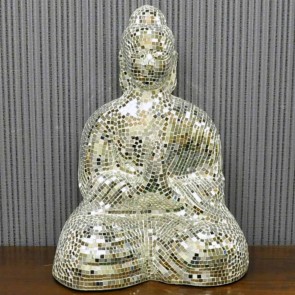 60CM SILVER MOSAIC EXTRA LARGE BUDDHA