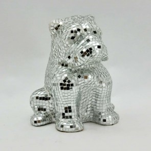 30CM SILVER MOSAIC BULLDOG