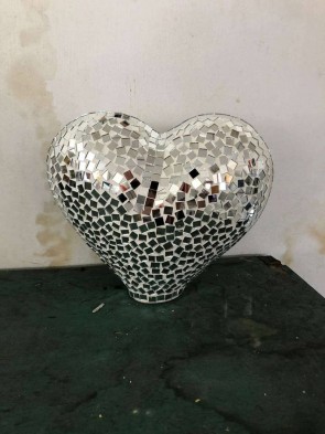 SILVER MOSAIC HEART