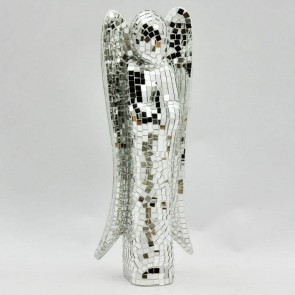 50CM SILVER MOSAIC ANGEL