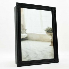 80cm X 60cm MATT BLACK SWEAPT FRAME MIRROR