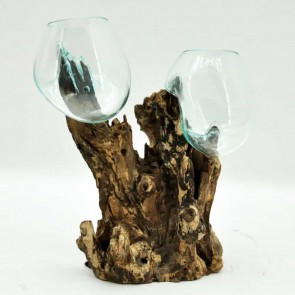 #7 M DOUBLE TEAK ROOT BLOWN GLASS