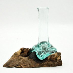 20CM SMALL TEAK ROOT GLASS VASE