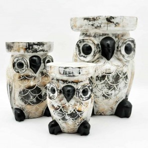 50/40/30CM SET 3 OWL TABLES