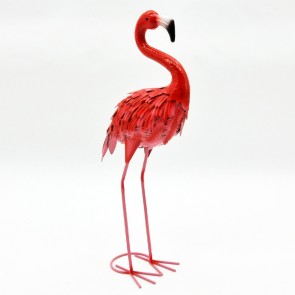 61CM PINK METAL FLAMINGO