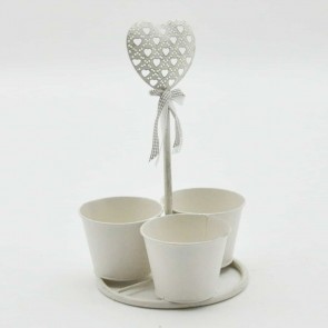 HEART DESIGN TRIPLE PLANTER