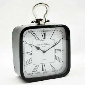 NICKEL FINISH TABLE CLOCK 28x20x7cm