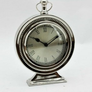 NICKEL FINISH TABLE CLOCK 22x15x5cm