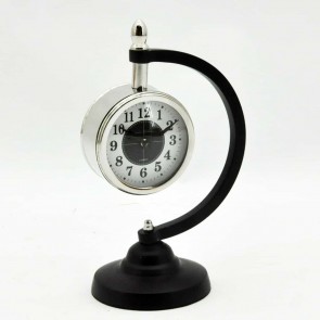 NICKEL FINISH TABLE CLOCK 29x25x5cm