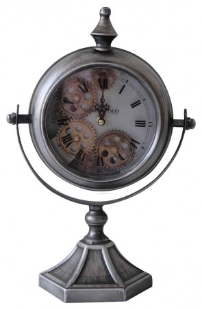37.5CM SILVER TABLE CLOCK