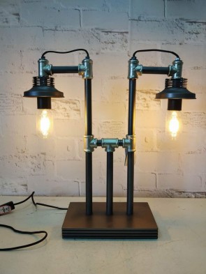 48CM METAL INDUSTRIAL PIPPING TABLE LAMP