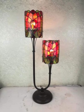 6" TWIN STEM TIFFANY LAMP