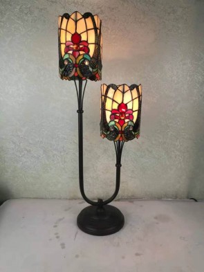 6" TWIN STEM TIFFANY LAMP