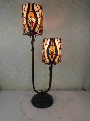 6" TWIN STEM TIFFANY LAMP