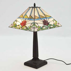 14" SQUARE SHADE TWISTED STEM LAMP