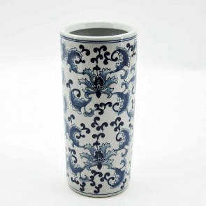 18" ROUND BLUE & WHITE UMBRELLA STAND