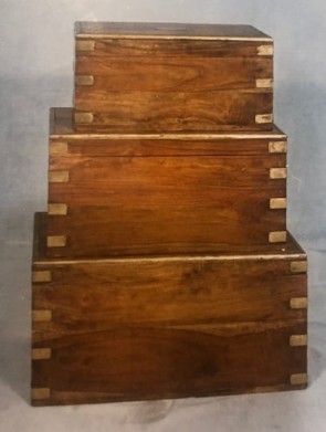 BRASS CHEST SET OF 3