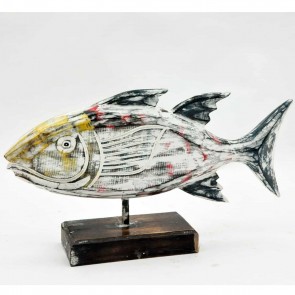WOODEN FISH 25x40x10cm